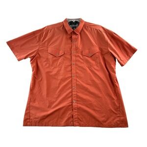 Kuhl Eluxor Mens Short Sleeve Button Up Lightweight Shirt Orange Size XXL